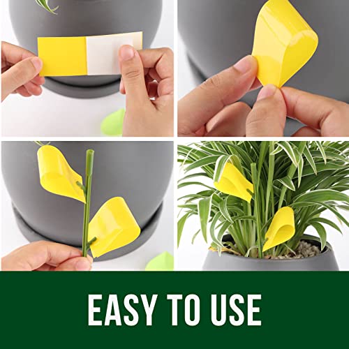 Garsum 21 Traps Sticky Houseplant Traps Gnat Yellow Insect Trap Indoor Fruit Fly Stakes Trap - color: 21 PCS