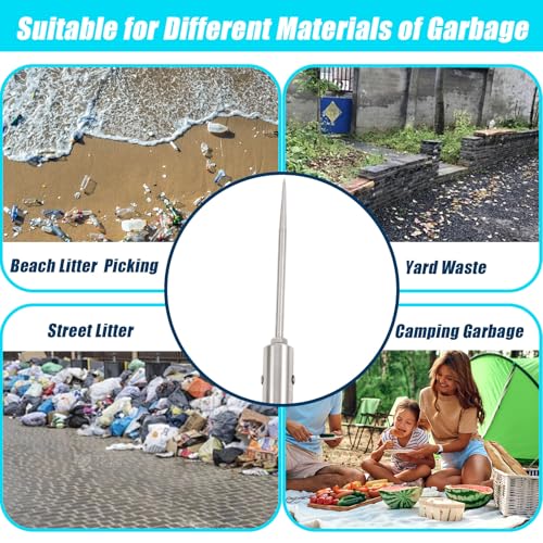 Trash Pickup Tool,47Inch Trash Picker Upper Grabber High-Duty Stainless Steels Tip Lightweight & Reinforcement Garbage Debris Nabber Litter Picker Grabber Durability Reacher Yard Stick (47in) - size: 47in