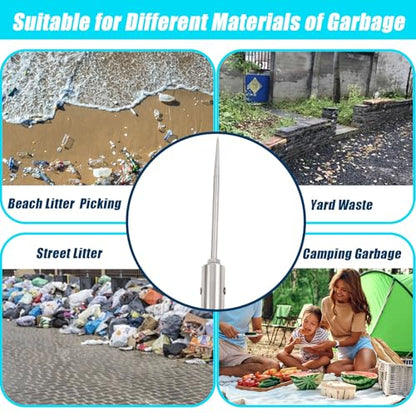 Trash Pickup Tool,47Inch Trash Picker Upper Grabber High-Duty Stainless Steels Tip Lightweight & Reinforcement Garbage Debris Nabber Litter Picker Grabber Durability Reacher Yard Stick (47in) - size: 47in