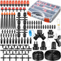280 Pcs Drip Irrigation Kit, 147FT Garden Watering System 1/2 1/4 in Distribution Tubing Hose Automatic Patio Misting System Micro Automatic Drip Irrigation for Plant Garden Greenhouse Patio Lawn