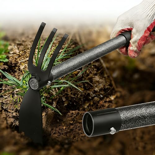 Multi-Purpose Garden Hoe Tool – Heavy Duty Adjustable (16"-30") with Ergonomic Handle, Anti-Rust Coated Steel, for Weeding, Digging, Cultivating – Lawn, Farm, Outdoor Use - size: 30 Inches