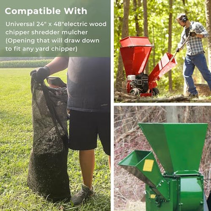 Universal 24" x 48" Wood Chipper Bag, Leaf Mulcher Shredder Bag