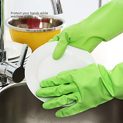 Alimat PluS Rubber Dishwashing Gloves Latex Free, Without Liner, Small - color: Red+green+orange, size: Small (Pack of 3)