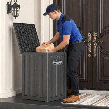 Package Delivery Box for Outside, Black - color: Black