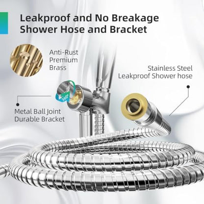 BESAQUO 9 Settings Air-Induction High Pressure Handheld shower head - color: Silver