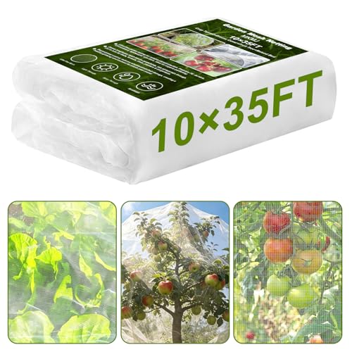 10×35 FT Garden Netting, Ultra Fine Mesh Pest Barrier, Plant Covers Row Cover for Vegetables Fruits Flowers, Greenhouse Raised Bed Screen Protect Plants from Birds Bugs - size: 10×35FT