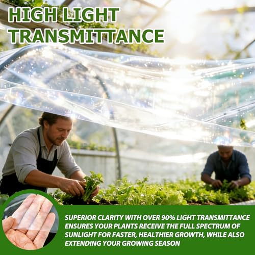 10x26ft Greenhouse Plastic Sheeting, 6 mil Clear Polyethylene Film Cover