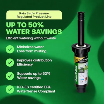 Rain Bird 1804APPRS Pressure Regulated 4 Inch Pop Up Sprinkler Head 4 Pack - size: 4 Pack