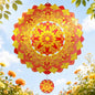 Mandala Wind Spinner 12 Inch, IDEA SHOW 3D Kinetic Metal Sun Wind Spinners for Yard and Garden, Stainless Steel Hanging Boho Outdoor Decor Art with Mini Pendant, Zen Gardening Gifts for Women - size: MandalaSunflower