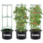 ANPHSIN Sturdy Triangle Tomato Cage with Movable 10 Gal Grow Bags, 3 Sets - style: 10 gallons