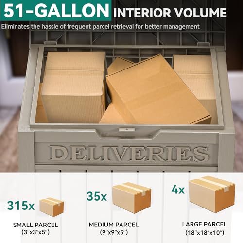 YITAHOME Outdoor Package Delivery Storage Box 51 Gallon - color: Taupe