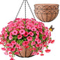 Halatool 2 Pack 14 Inch Hanging Baskets with Coco Liner, Heavy Duty Planter