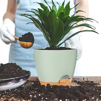 GARDIFE 5/5.5/6/6.5/7 Inch Self Watering Planters, Green - color: 7-green, size: 7/6.5/6/5.5/5 inch|5 pcs