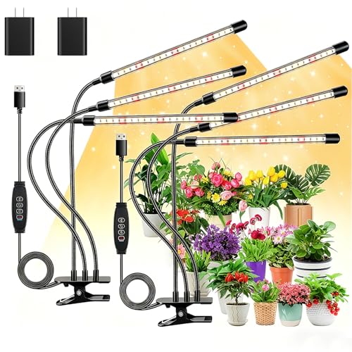 Clip Grow Lights for Indoor Plants, Full Spectrum Plant Lights - size: 2 Pack