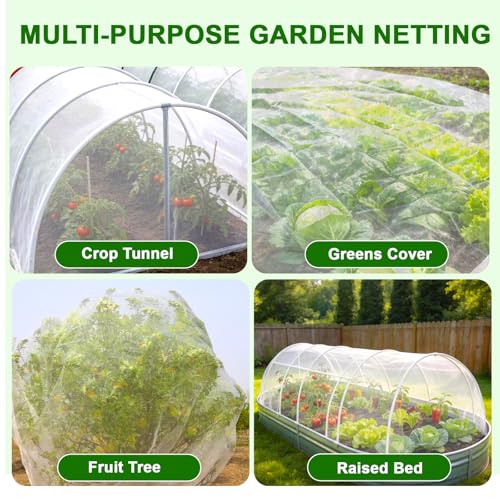 10×35 FT Garden Netting, Ultra Fine Mesh Pest Barrier, Plant Covers Row Cover for Vegetables Fruits Flowers, Greenhouse Raised Bed Screen Protect Plants from Birds Bugs - size: 10×35FT