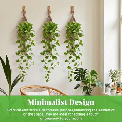 6 Pcs Macrame Wall Plant Hanger, Boho Plant Hanger Basket Cotton Rope 4"x8"