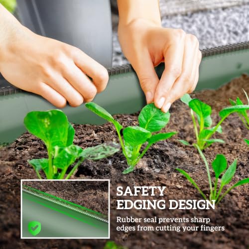 Outsunny 8' x 2' x 1' Galvanized Raised Garden Bed Kit, Green - color: Green, size: 8' x 2' x 1'
