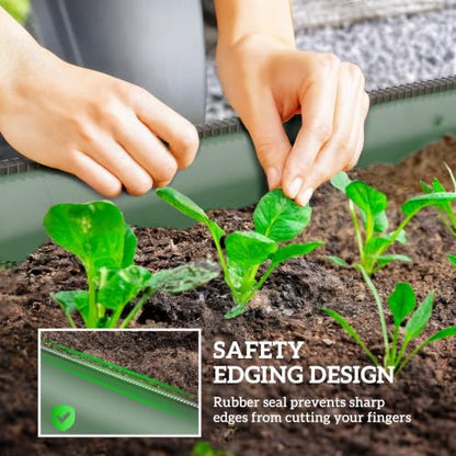 Outsunny 8' x 2' x 1' Galvanized Raised Garden Bed Kit, Green - color: Green, size: 8' x 2' x 1'