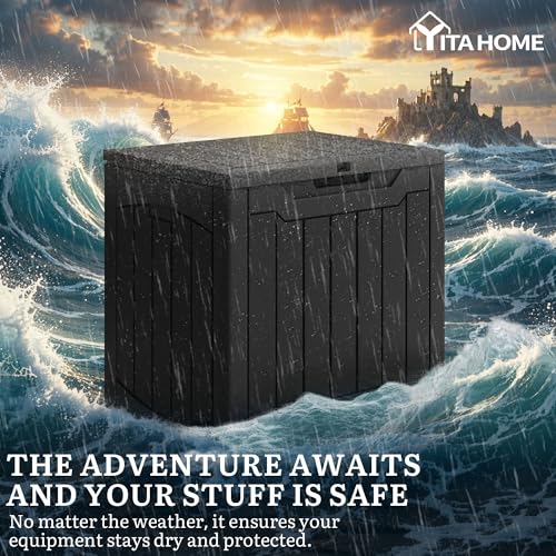 YITAHOME 31 Gallon Deck Boxes Set of 2 - color: Black, size: 31 Gallon 2pcs