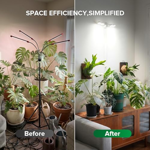 SANSI Wall Mounted Grow Light, 30W Dual Head Full Spectrum with Remote - size: 30W-2800Lumen