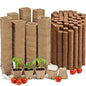 500 Sets Seed Starter Plant Pot Kit, 2.36" Square Peat Pots, Compressed Coir Fiber Potting Soil, Biodegradable Nursery Pot Bulk, Garden Germination Container with Planting Labels for Plant