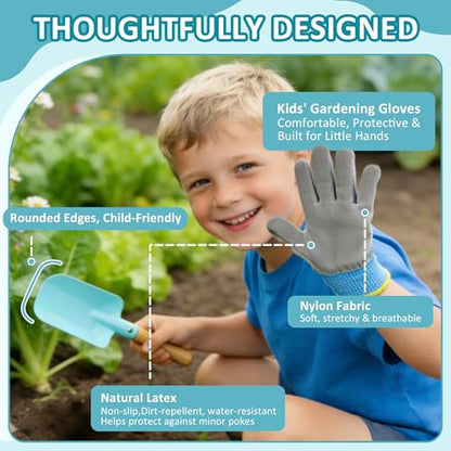 Cossy 13 PCS Kids Gardening Set,Garden Tool Kit for Kids and Toddlers - color: Blue