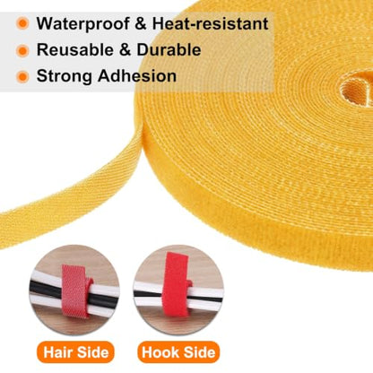 HARFINGTON Garden Plant Tape 16.4ft 19/32" Reusable Garden Plant Ties Strap Nylon Plant Twist Tie for Plant Gardening Home Office, Yellow - color: Yellow, size: 16.4ft x 19/32"