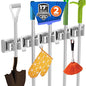 reliahom Broom Holder Wall Mount Mop Hanger Tools organizer 5Racks4Hooks,2P - color: Silver