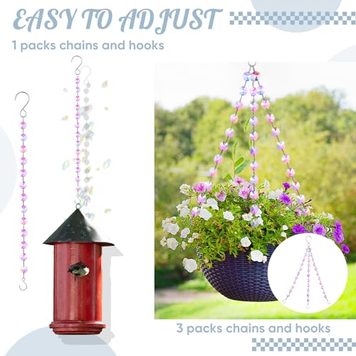 Landical 9 Pack 12 Inch Suncatcher Hanging Chain for Plants, Pink - color: Pink