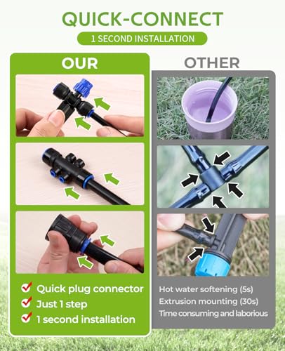 HIRALIY 100FT Automatic Drip Irrigation Kit with Timer - size: 100FT