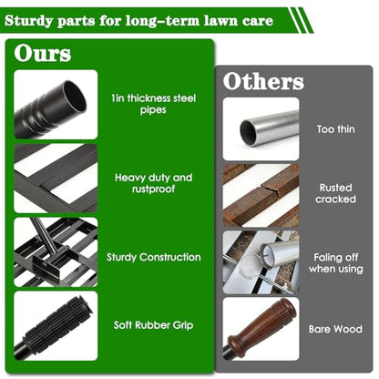 Lawn Leveling Rake 30x10 inch - Professional Ground Leveler for Soil & Sand, 6.5FT Ergonomic Long Handle Landscape Rake for Garden, Backyard, Top Dressing , Black - size: 30x10inch-6.5FT