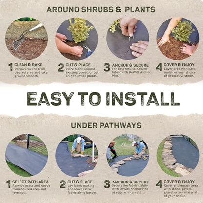 Dewitt Pro-5 Weed Barrier Fabric 5 oz, 6 x 250 Feet – Heavy-Duty - size: 1 Pack, style: 6' x 250'