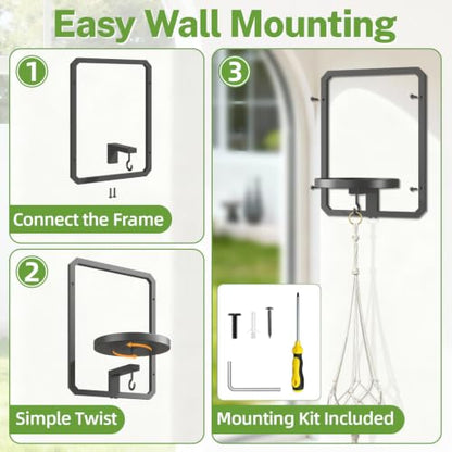 iDavosic.ly Wall Plant Picture Frame Holder with Macrame Hange, Black - color: Black with 1 Hanger, size: Rectangular