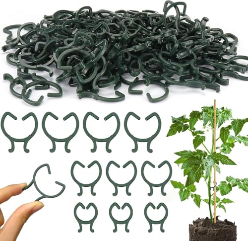 Hysagtek Plant Clips 200 Pcs Garden Clips Plant Support Clips for Climbing Plants Vine Fixing Clips for Plants Stem Support Tomatoes Cucumbers Flowers (L+M+S) - size: L+M+S