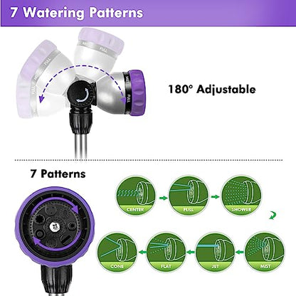 RESTMO Heavy Duty Metal Hose Wand, Watering Wand for Garden Hose - color: Purple