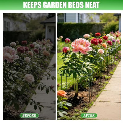 8 Pack Peony Cages and Supports, 16.5 x 20 Inch Plant Support Cage Set - size: 8 Pack- 16.5*20"