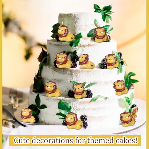Threehoney 50 Pcs Mini Resin Animal, Miniature Figurines Bulk, Lion - style: Lion Style