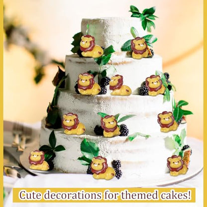 Threehoney 50 Pcs Mini Resin Animal, Miniature Figurines Bulk, Lion - style: Lion Style