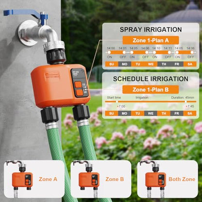 WiFi Sprinkler Timer 2 Zone, Smart Water Timer for Garden Hose Irrigation - style: 2 Outlet