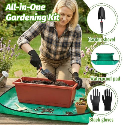 7 Pack 17 Inch Rectangular Plastic Window Box Planters(Brick-red)
