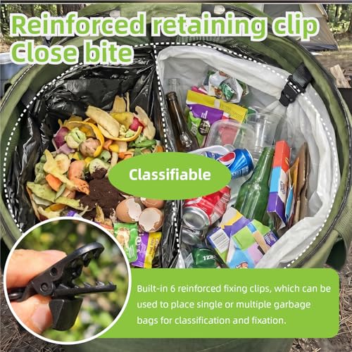 27 Gallon Collapsible Outdoor Trash Can Recycle Bin with Zipper Lid - size: 27 Gallons-With Lid