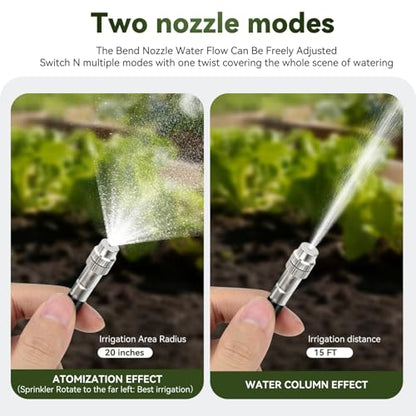 100FT High-Flow Irrigation System for Garden, 12mm Main Tubing, 60 Nozzles - size: 100Ft