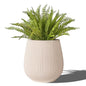 16" Pear-Shaped Fluted Planter - Handmade Fiberglass Composite - color: Off White, size: Pear-shaped