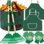 34" Kids Adjustable Leaf Rake Set 7 Pack with 2 Aprons & Leaf Bag - size: 7pcs