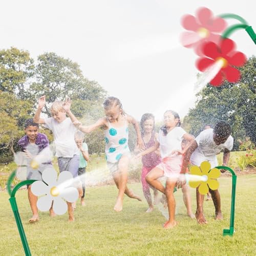 Crazy Daisy Sprinkler, 360° Rotating Dancing Flower Sprinkler, (1, White) - color: White