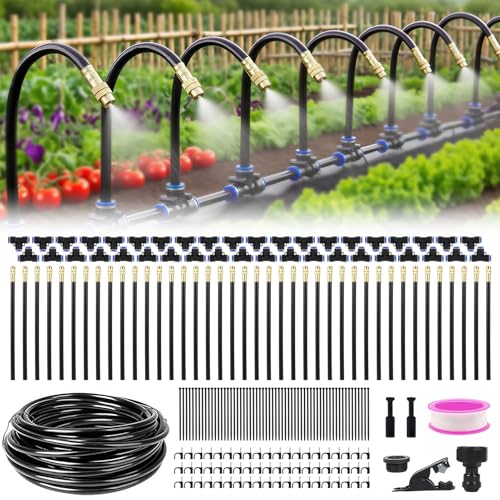 Drip Irrigation System 100FT, Automatic Watering Kit with Nozzles - size: 100FT without Timer