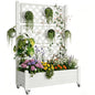 Trellis Raised Garden Bed, Self-Watering Planter Box, Ashen - color: Ashen, size: 61.2" H
