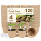 JNYONG 120 Packs 4 Inch Peat Pots，Garden Germination Nursery Pots