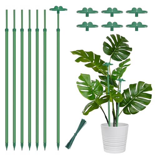Extendable Plant Stakes,Length Scalable From17.5to30.1IN Plant SupportStake - size: 30.1Inches 7Pack