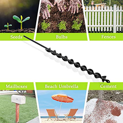 TCBWFY 24 Inch Auger Drill Bit for Planting - 1.2"x24" Long Handle Easy Planter Garden Auger - Bulb & Bedding Plant Augers - Post Hole Digger for 3/8”Hex Drive Drill - size: 1.2"x24"